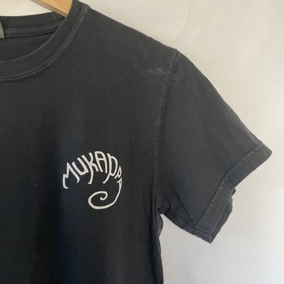 Vintage MuKappa women's size small Black Cotton T-Shirt lightweight summer top - Picture 2 of 5